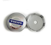 4 Pezzi Auto Coprimozzi Centrale per Volvo 60mm Coprimozzo Tappi Coperture Hub Center Wheel Cap Covers Accessori, silver style