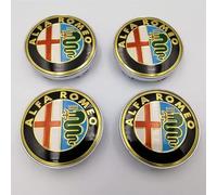 4 Pezzi Auto Coprimozzi Coprimozzo per Alfa Romeo 65mm coprimozzo del pneumatico Adesivi Badge Accessori per Ruote,B