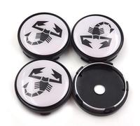 4 pezzi Auto Coprimozzi per Abarth 60mm, Coprimozzo Tappi di Cerchioni Copriruota Centrale Sostituzione Tappi Mozzo Auto Con logo,F