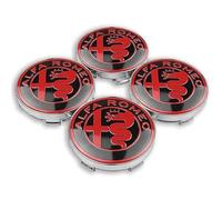 4 Pezzi Auto Coprimozzi per Alfa Romeo Giulietta Spider GT Giulia Mito 147/156/159/166 Stelvio 60mm, Coprimozzo Centrale Copricerchi Mozzo Tappi Cerchi Ruota Coperchio per Cerchione Copricerchio