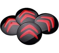 4 Pezzi Auto Coprimozzi per Citroen 56 mm, Con Logo Auto, Coprimozzo, Adesiviruote, Emblema, Modifica, Accessori Lo Styling,A