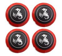 WQIUTT 4 Pezzi Auto Coprimozzi per Fiat 500 Abarth 133mm,Copri Ruota Coppetta Coprimozzo Impermeabile Antipolvere Parti Accessori Ruote Pneumatici