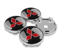 4 Pezzi Auto Coprimozzi per Mi-tsubishi ASX Lancer Pajero L200 Lancer EX 60mm Tappi Centrali Del Mozzo Ruota Mozzo Coperchio Mozzo Ruota Tappo Coprimozzo centrale