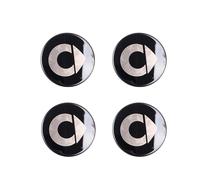 4 Pezzi Auto Coprimozzi per Smart Fortwo Forfour 450 451 453 58 mm, Con Logo Auto, Coprimozzo, Adesiviruote, Emblema, Modifica, Accessori Lo Styling,Black