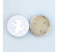 4 Pezzi Auto Coprimozzi Ruota per Peugeot 208 2012-2019,Tappi Coprimozzo Tappi Mozzo Centrale Ruota Centrale Copri con Auto Emblema Logo Accessori Styling