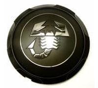 4 Pezzi Auto Coprimozzo per Abarth 500 595 695 Coppa Coppone 133 mm, Coprimozzo Del Centro di Rotella Dell'auto Impermeabile Antipolvere Accessori per Lo Styling Del Logo Dell'Auto,Black