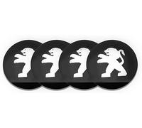 4 Pezzi Auto Coprimozzo per Peugeot 107 108 206 207 308 307 408 508 56mm, Auto Coprimozzi Tappi Cerchioni Coprimozzo Ruota con Logo, Coprimozzo Centrale Accessori,B Black