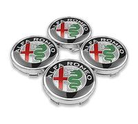 4 Pezzi Auto Emblema Coprimozzo Coprimozzi per Alfa Romeo Giulietta Spider GT Giulia Mito 147/156/159/166 Stelvio 60mm, Ruota Centrale Coprimozzo, Sostituzione Tappi Centro Mozzo Ruota