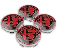4 Pezzi Auto Emblema Coprimozzo Ruota per Alfa Romeo Giulia Stelvio Giulietta 159 147 156 166 Tonale, 60mm Auto Coprimozzo Tappi Impermeabili Antipolvere Decorazione Dell'auto Sostituzione Accessori