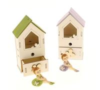 4 PEZZI Ballerina in casa casetta legno con temperino bomboniera