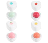 4 Pezzi Balsamo Labbra Idratante al Frutto, 5,8g, Forma Cuore | Uso Quotidiano e Tasca, Cera, Olio Minerale e Plastica, Finish Luminoso
