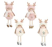 4 Pezzi Bamboline Angioletti Natalizie, Decorazioni Natalizie Albero, Ciondoli A Forma di Angelo da Appendere, per Feste, Festival, Regalo E Decorazioni Domestiche Quotidiane (Rosa, Bianco, 4 Pezzi)