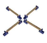 4 Pezzi Barra di Terra in Rame Blu a 12 Fori per Pannelli Elettrici | Base Isolata in Plastica, Due Fori a Vite per Lato, Consolidamento Multi-circuito, Cablaggio Ordinato