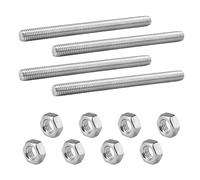 4 Pezzi Barre Filettate Interamente M8 X 100 mm, Din 975 Barra Filettata, Asta Filettata con 8 Dadi, Acciaio Inossidabile 304 Perni Filettati, Zincato Filettato Barre para Veículos de Construção