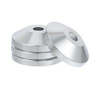 4 Pezzi Base per Diffusore in Acciaio al Carbonio Argento | Isolamento Componenti, Protezione Mobili e Pavimento, Effetto Ammortizzante, per Componenti Audio e Diffusori