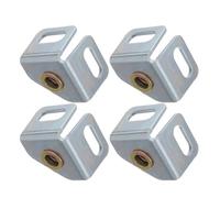 4 Pezzi Base Ruote Scaffalatura M8 in Acciaio con Dado per Angolo | Compatibile con Gambe Standard e Profili Angolari, Stabilità Affidabile, Protezione degli Spigoli, Argento