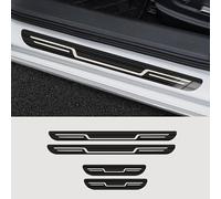 4 Pezzi Battitacco Auto in Acciaio Inox per VW Tiguan R-Line 2019-2023, Esterno Battitacco Protezione Plates Protezioni Del Pedale Accessori,Bla-ck