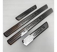 4 Pezzi Battitacco Auto per Chery Omoda 5 2022 2023 2024, Protezione Portiere Auto in Acciaio Inox Protezione AntiGraffio per Pedale Accessori Auto