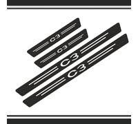4 Pezzi Battitacco Auto per Citroen C3 2024-2013, Fibra di Carbonio Protezione Portiere Auto Protezione AntiGraffio per Pedale Accessori Auto
