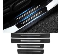 4 Pezzi Battitacco Auto per Skoda Octavia IV Combi 2019-2024, Fibra di Carbonio Protezione AntiGraffio Porta Soglia Batticalcagno Decorativi Accessori,C/White