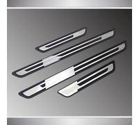 4 Pezzi Battitacco Auto per VW Golf 8 2020-2024, Protezione Portiere Auto in Acciaio Inox Protezione AntiGraffio per Pedale Accessori Auto,Black