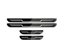 4 Pezzi Battitacco Auto Strisce Protettive Acciaio Inox per Toyota Corolla Hybrid Electric Vehicle HEV,Plates Protezioni del Pedale Accessori,B/Black Titanium Mirror