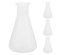 4 Pezzi Beuta Conica in Plastica 250ml a Bocca Larga | Trasparente, Forma Stabile e Resistente Agli Agenti Chimici, per Scienza ed Educazione, Ricerca