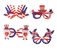 4 pezzi, bicchieri del 4 luglio, mulino a vento, Babbo Natale, regali di Natale, decorazioni per feste, bomboniere per adulti, bambini, occhiali patriottici, decorazioni per occhiali USA