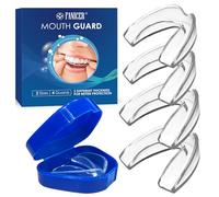 4 Pezzi Bite Bruxismo Notturno, 2 Taglie Paradenti per Digrignare i Denti, Modellabile Mouth Guard,Migliora bite bruxismo, Antirussamento,Per Migliora La Qualità Del Sonno, Unisex