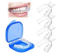 4 Pezzi Bite Bruxismo Notturno Automodellante, Dispositivo Anti Russamento Anti Digrignamento dei Denti, Snore Stopper Antirussamento Snore Denti Proteggi Denti Bocca Guardia Anti Russamento