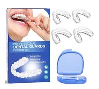 4 Pezzi Bite Dentale Notturno - 2 Taglie Denti Bocca Guardia, Automodellante Denti, Protettore per Russare, Dispositivo Anti Russamento, Mouth Guard per Dormire (Senza Detersivi)