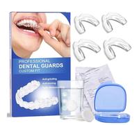 4 Pezzi Bite Dentale Notturno - 2 Taglie Denti Bocca Guardia, Automodellante Denti, Protettore per Russare, Bite bruxismo notturno, Mouth Guard per Dormire con 12 Compresse Detergenti