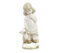 4 Pezzi Bomboniera Bimba con Orsetto 16.2 cm in Porcellana con Scatola Regalo