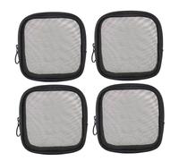 4 pezzi Borsa da toilette in rete 4, 5x1 pollice Borsa da trucco portatile leggera e traspirante con cerniera in rete per