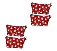 4 pezzi Borsa per cosmetici natalizi Astuccio da toilette Kit per il trucco per donne Borsa a portafoglio natalizia Borsa per cosmetici Custodia per cosmetici natalizi Borsa per cosmetici Bo