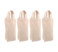 4 Pezzi Borsa Regalo per Bottiglia Vino in Canvas con Manici | Formato 13,4x6,7x0,6 Pollici, Riutilizzabile e Personalizzabile, per Shopping e Eventi
