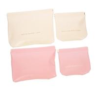 4 Pezzi Borse Cosmetiche PU Pelle con Chiusura Piccole Pouches per Auricolari Viaggio Organizer e Compatto per Viaggio