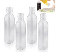 4 Pezzi Bottiglia Squeeze di Plastica, Oliera Plastica, Squeeze Bottle, 500ml Bottiglia per Squeeze con Tappi, Cucina Flacone Dosatore, Prova di Perdite per Liquidi Olio Ketchup Senape Maionese Salse