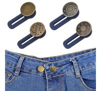 4 Pezzi bottone allarga pantaloni,Bottone retrattile senza cucitura,Bottoni jeans rimovibili,Bottoni istantanei per jeans,per Jeans per jeans,Pantaloni,Gonne(Bronzo)
