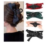 4 Pezzi Bowknot Clip per Capelli Artiglio Elegante Clip per Clip per Spettacoli Natalizi Ringraziamento, Forcina Accessorio Clip di Fissaggio ABS Antiscivolo Pinza Set Decor