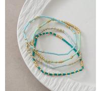 4 Pezzi Braccialetti Cavigliera Elastica Bohemiani Realizzati A Mano Con Perline Per Donne, Accessori Per I Piedi In Vacanza In Spiaggia Tagli UnicaABS