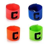 4 Pezzi Braccialetti da Capitano, Braccialetti da Capitano di Calcio, Braccialetti da Capitano Sportivo, Braccialetti da Capitano Regolabili, Braccialetti Sportivi Elastici Regolabili per Calcio