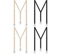 4 pezzi bretelle da donna bretelle nascoste per le donne sotto i vestiti bretelle sottili regolabili Y bretelle posteriori per donne ragazze, Nero e beige, taglia unica