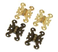 4 Pezzi Bronzo + Oro Piccole Cerniere Design For Incisione For Scatole For Artigianato Scatola Di Legno Regalo Cassetto Armadio Portagioie Robusto E Sicuro