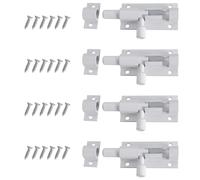 4 pezzi Bullone Serratura Porta,Chiavistello Scorrevole,Serratura Per Porta Scorrevole Con Vite,Bullone di Bloccaggio per Porta,per Camera da Letto, Capanno, Porte Del Bagno, Toilette