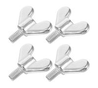 4 Pezzi Bulloni a Farfalla M6 X 10mm in Acciaio Inox Argento | Quattro Pezzi, Serraggio Manuale, Lavorazione Precisa, Applicazione Versatile, per Accessori Asta Bandiera