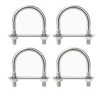 4 Pezzi Bulloni a Forma Di U, 304 Cavallotto A U Inox, Bulloni A U M6, Acciaio Inossidabile Rotondo U Bulloni, con Rondella e Dado Per Il Fissaggio Del Tubo, M6 x 44 mm (Larghezza Interna)