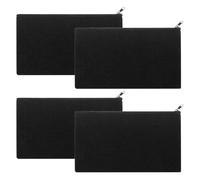 4 Pezzi Bustina Portatutto In Tela, 21x12 cm Astuccio Piccolo con Cerniera, Sacchetto In Tessuto Da Dipingere, Personalizzato Astuccio In Tela, DIY Borsa Da Trucco, per Scuola, Viaggi, Ufficio (Nero)
