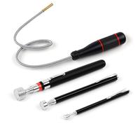 4 Pezzi Calamita Telescopica Sollevatore,Strumento Magnetico Flessibile con Impugnatura Antiscivolo Portatile Raccoglitore Telescopico Magnetico per Raccogliere Viti e Dadi,Pezzi di Ricambio per Auto