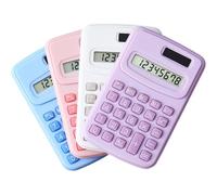 4 Pezzi Calcolatrice Tascabile Portatile ABS per Calcoli Base | Adatta ad Adulti e Studenti, Formato Compatto, Batteria a Bottone Inclusa, Uso Quotidiano